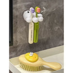 Suport de Baie, Flippy, Multifunctional, pentru Periute/Cabluri, din PVC, cu Ventuza, Model Manusa Mickey Mouse, 7 x