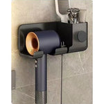 Suport de Baie, Flippy, pentru Uscator de Par, cu Organizator Dublu, din Plastic, Aplicare cu Suport Adeziv, 23 x 8.8 x
