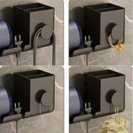 Suport de Baie, Flippy, pentru Uscator de Par, cu Organizator Dublu, din Plastic, Aplicare cu Suport Adeziv, 23 x 8.8 x