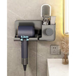 Suport de Baie, Flippy, pentru Uscator de Par, cu Organizator Dublu, din Plastic, Aplicare cu Suport Adeziv, 23 x 8.8 x