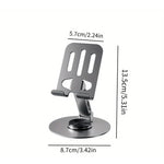 Suport de Birou pentru Telefon sau Tableta, Flippy, din Metal, Pliabil, 5.7 x 13.5 x 8.7 cm, Universal, Gri Metalic