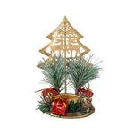 Suport Decorativ pentru Lumanare de Craciun, Flippy, Ornament pentru Lumanare pe Masa, Model Brad cu Reni si Crengute