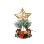 Suport Decorativ pentru Lumanare de Craciun, Flippy, Ornament pentru Lumanare pe Masa, Model Stea cu Clopotei si