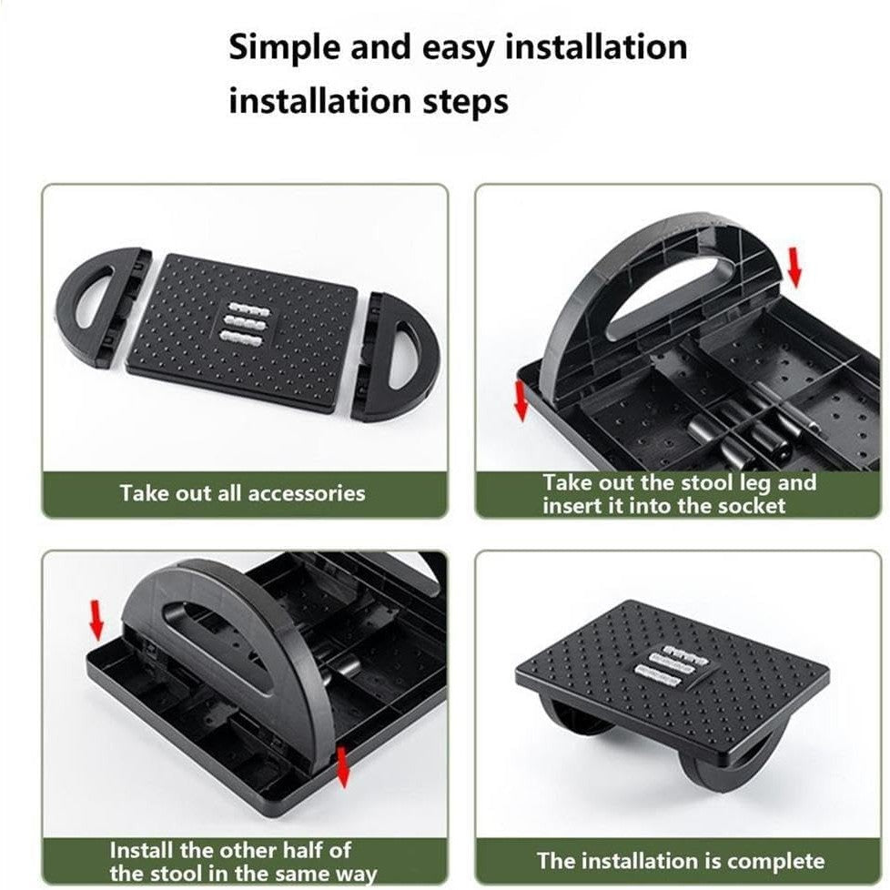 Suport Ergonimic pentru Picioare, Flippy, Plastic, cu Role de Masaj pentru Talpi, pentru Birou, Usor de Transportat,