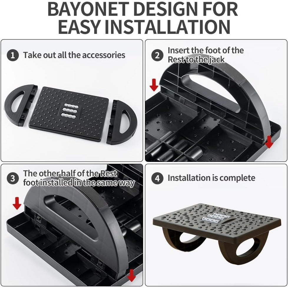 Suport Ergonimic pentru Picioare, Flippy, Plastic, cu Role de Masaj pentru Talpi, pentru Birou, Usor de Transportat,
