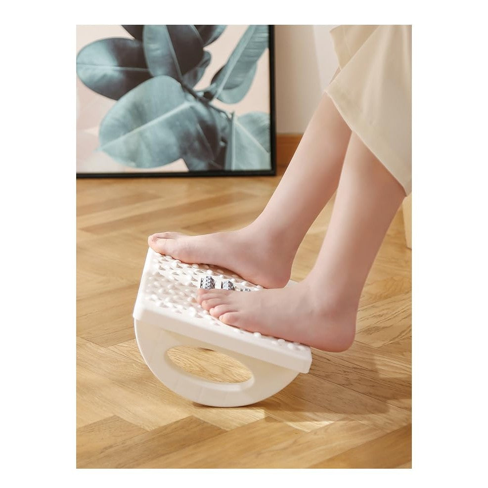 Suport Ergonimic pentru Picioare, Flippy, Plastic, cu Role de Masaj pentru Talpi, pentru Birou, Usor de Transportat,