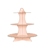 Etajera pentru Prajituri, Flippy, din Carton, 3 Nivele, 16/22/29 cm Diametru, Inaltime 38 cm, Roz