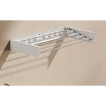 Suport Haine, Flippy, Depozitare si Uscare Rufe, din Aluminiu, Pliabil, Impermeabil, Montare prin Perforare, 80 cm, Alb
