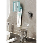 Suport Multifunctional 2 in 1, Pahar si Suport pentru Periuta de Dinti, Flippy, Plastic, Dimensiune: 10.4 x 7.3 x 7.3