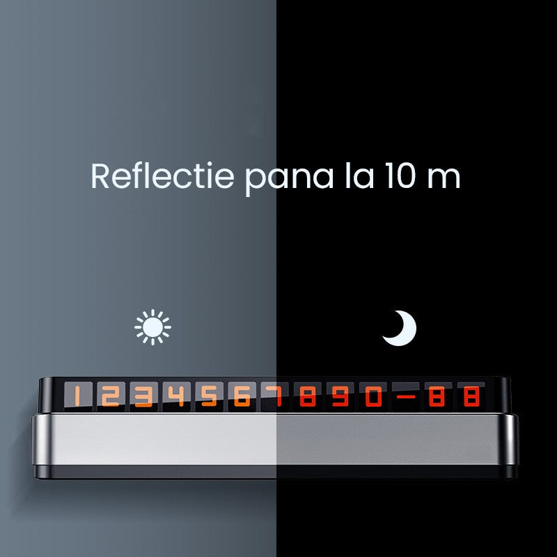 Suport Numar de Telefon pentru Parcare Auto, Flippy, Suport pentru Numarul de telefon, Pop-Up pentru Ascundere, Banda