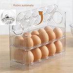Suport Organizator pentru Oua, Flippy, Capacitate 30 Oua, Pentru Usa Frigiderului, 3 Straturi, din Plastic, Transparent