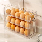 Suport Organizator pentru Oua, Flippy, Capacitate 30 Oua, Pentru Usa Frigiderului, 3 Straturi, din Plastic, Transparent