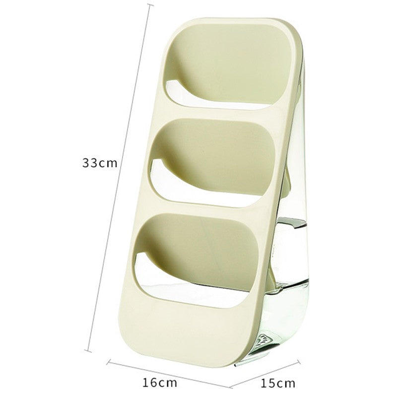 Suport - Organizator pentru Tacamuri, Flippy, 3 Compartimente, Suport pentru Cosmetica, Ustensile, Material PP Durabil,