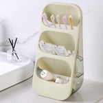 Suport - Organizator pentru Tacamuri, Flippy, 3 Compartimente, Suport pentru Cosmetica, Ustensile, Material PP Durabil,