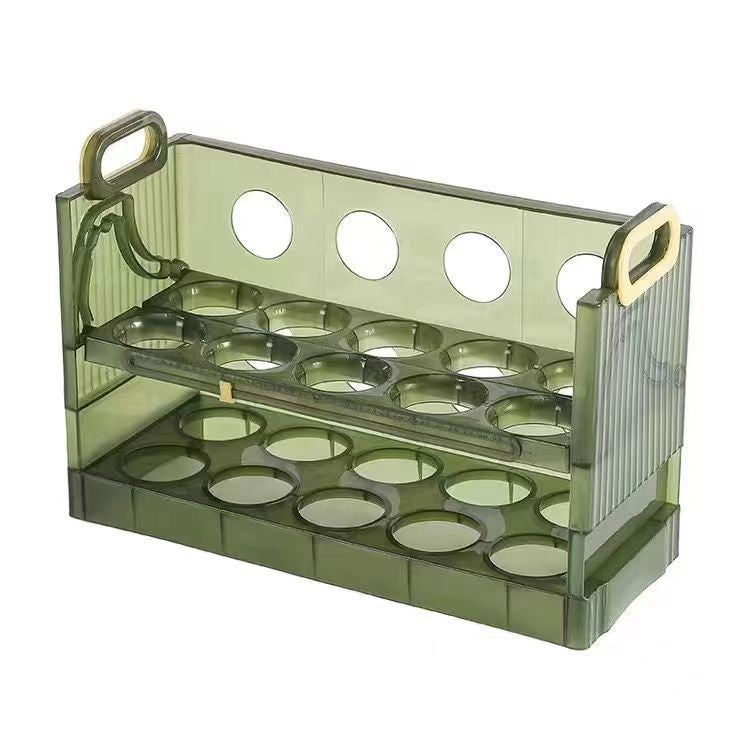 Suport - Organizator pentru Oua in Frigider, Flippy, pentru 20 de oua in 2 Straturi, din Plastic 25.5 x 10 x 17 cm,