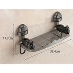 Suport pentru Baie, Flippy, Montare pe Perete, Model Pisicute, ABS, Adeziv, Raft pentru Depozitare, 33.4x17.7 cm, Negru