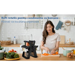 Suport Pentru Condimente Rotativ, Flippy, Multifunctional, Pivotant 360°, Portabil, Usor de Montat, 34x23 cm,