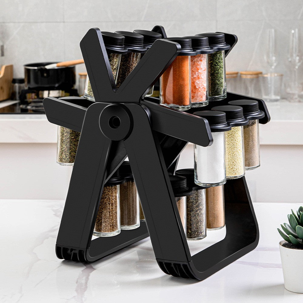 Suport Pentru Condimente Rotativ, Flippy, Multifunctional, Pivotant 360°, Portabil, Usor de Montat, 34x23 cm,