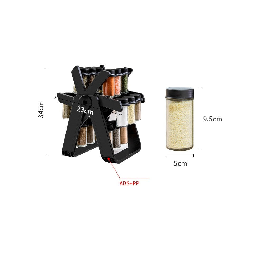 Suport Pentru Condimente Rotativ, Flippy, Multifunctional, Pivotant 360°, Portabil, Usor de Montat, 34x23 cm,