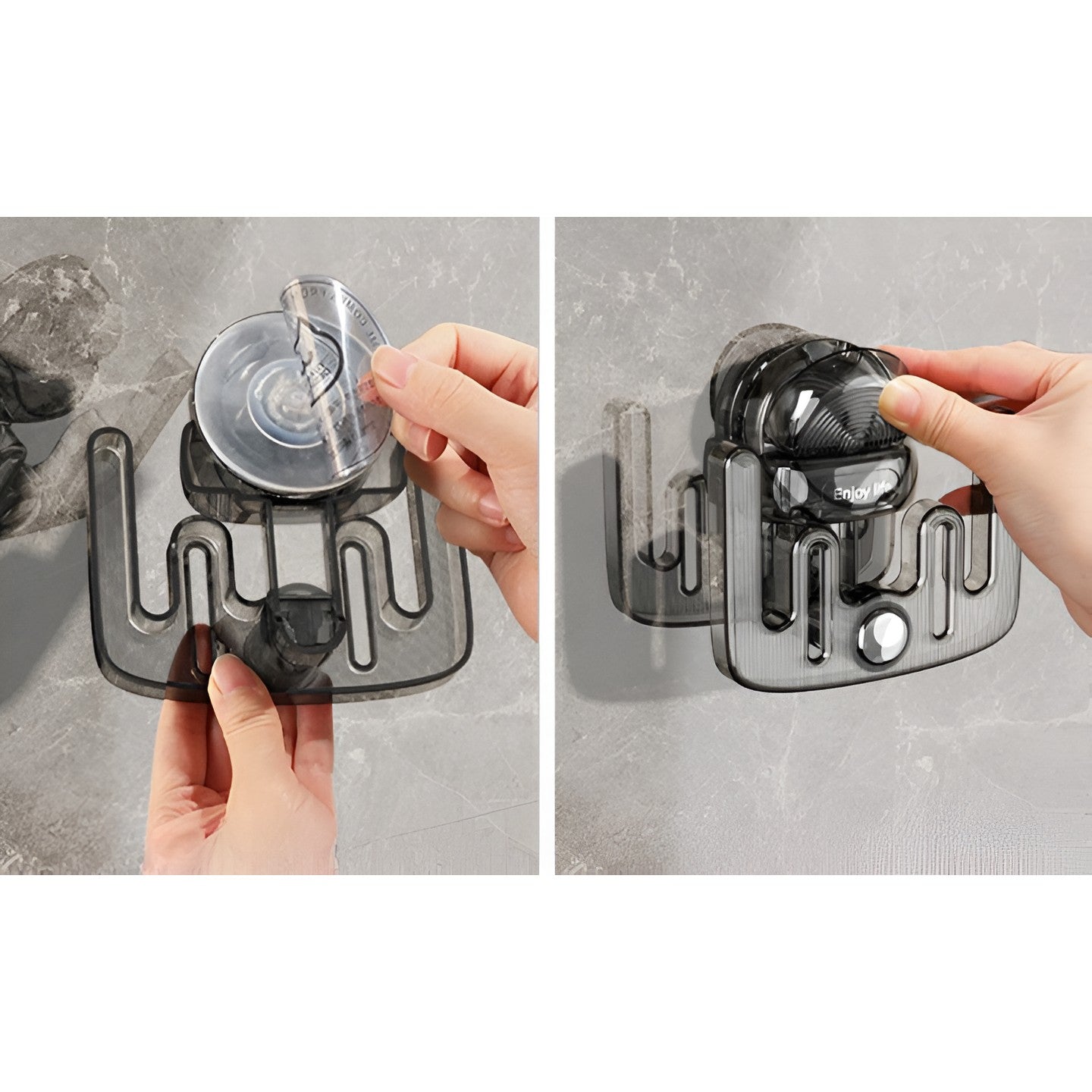 Suport pentru Incaltamintea de Casa, Flippy, fara Perforare, Montare pe Perete, Prindere Adeziva, 11.6x11x4.8cm, Gri