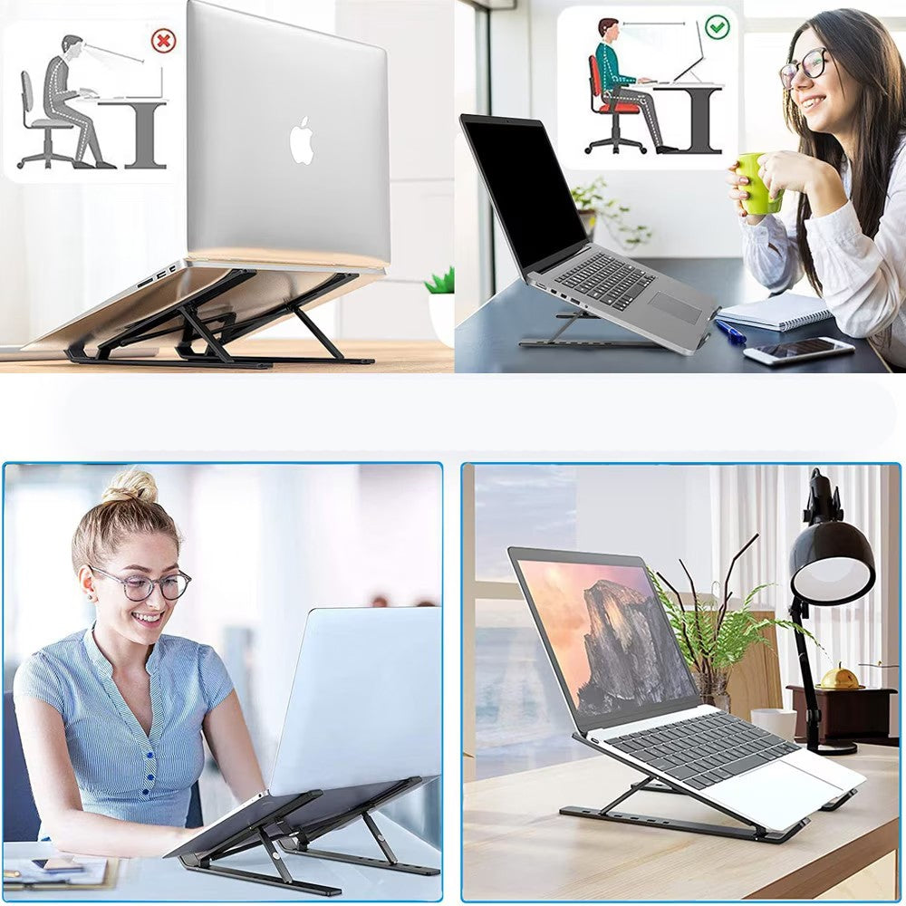 Suport pentru Laptop, Flippy, Suport Portabil Pliabil, Universal Reglabil Suspendat pentru Tableta, din Aliaj si ABS,