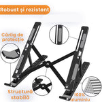 Suport pentru Laptop, Flippy, Suport Portabil Pliabil, Universal Reglabil Suspendat pentru Tableta, din Aliaj si ABS,
