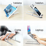 Suport pentru Laptop, Flippy, Suport Portabil Pliabil, Universal Reglabil Suspendat pentru Tableta, din Aliaj si ABS,