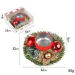 Suport pentru Lumanare de Craciun, Flippy, Model Cupa cu 2 Globutele Rosii, Sfesnic de Tip Ghirlanda, Decoratiune pe