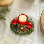 Suport pentru Lumanare de Craciun, Flippy, Model Cupa cu 2 Globutele Rosii, Sfesnic de Tip Ghirlanda, Decoratiune pe