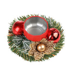 Suport pentru Lumanare de Craciun, Flippy, Model Cupa cu 2 Globutele Rosii, Sfesnic de Tip Ghirlanda, Decoratiune pe