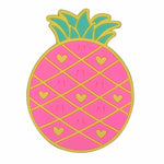 Suport pentru Pahar, Flippy, Model Ananas, din PVC, 12 x 9 cm, Rezistent la Caldura, Roz