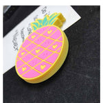 Suport pentru Pahar, Flippy, Model Ananas, din PVC, 12 x 9 cm, Rezistent la Caldura, Roz
