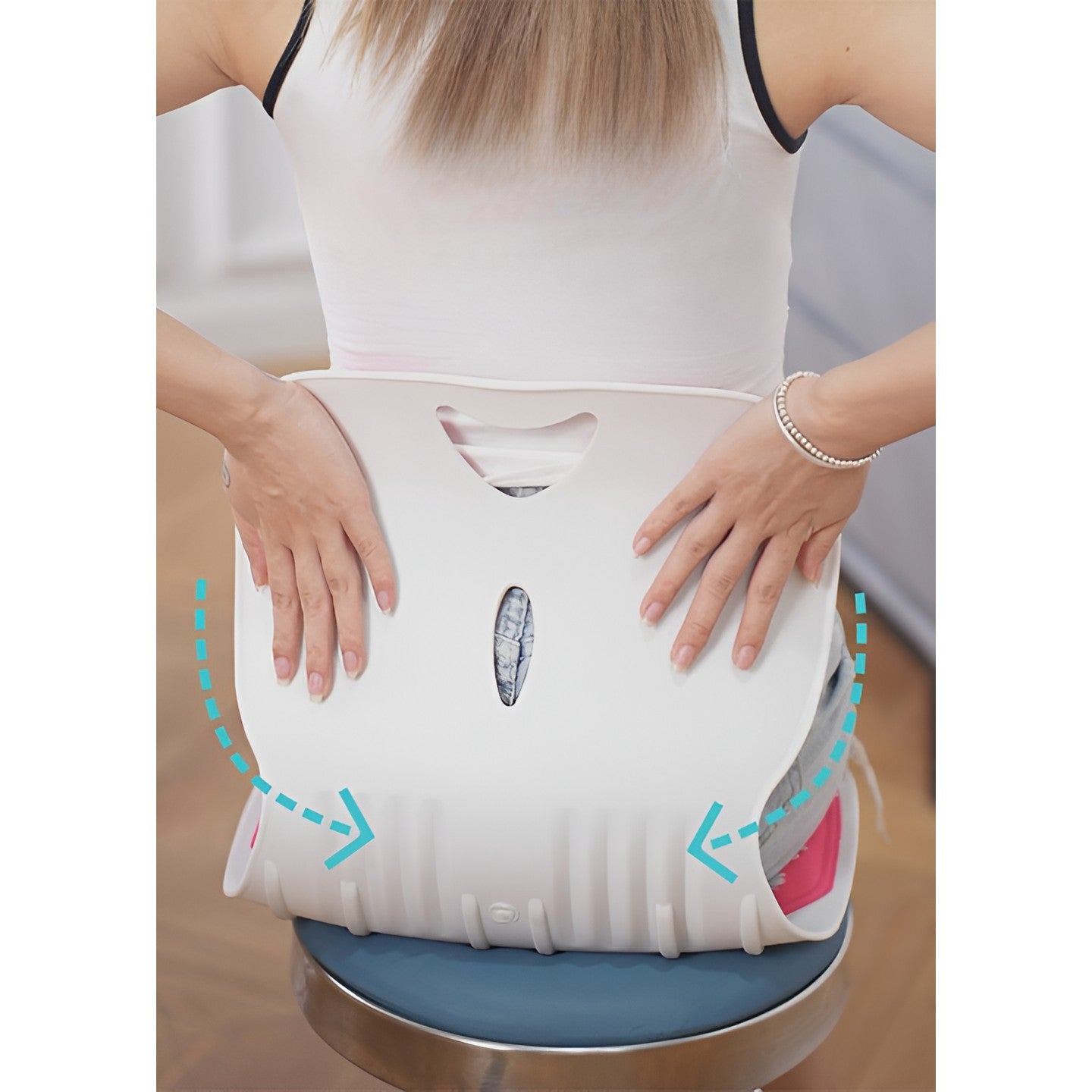 Suport pentru Scaun, Flippy, pentru Corectarea Posturii, Portabil, Ergonomic, Ameliorare Durere, Respirabil, 32x29x28