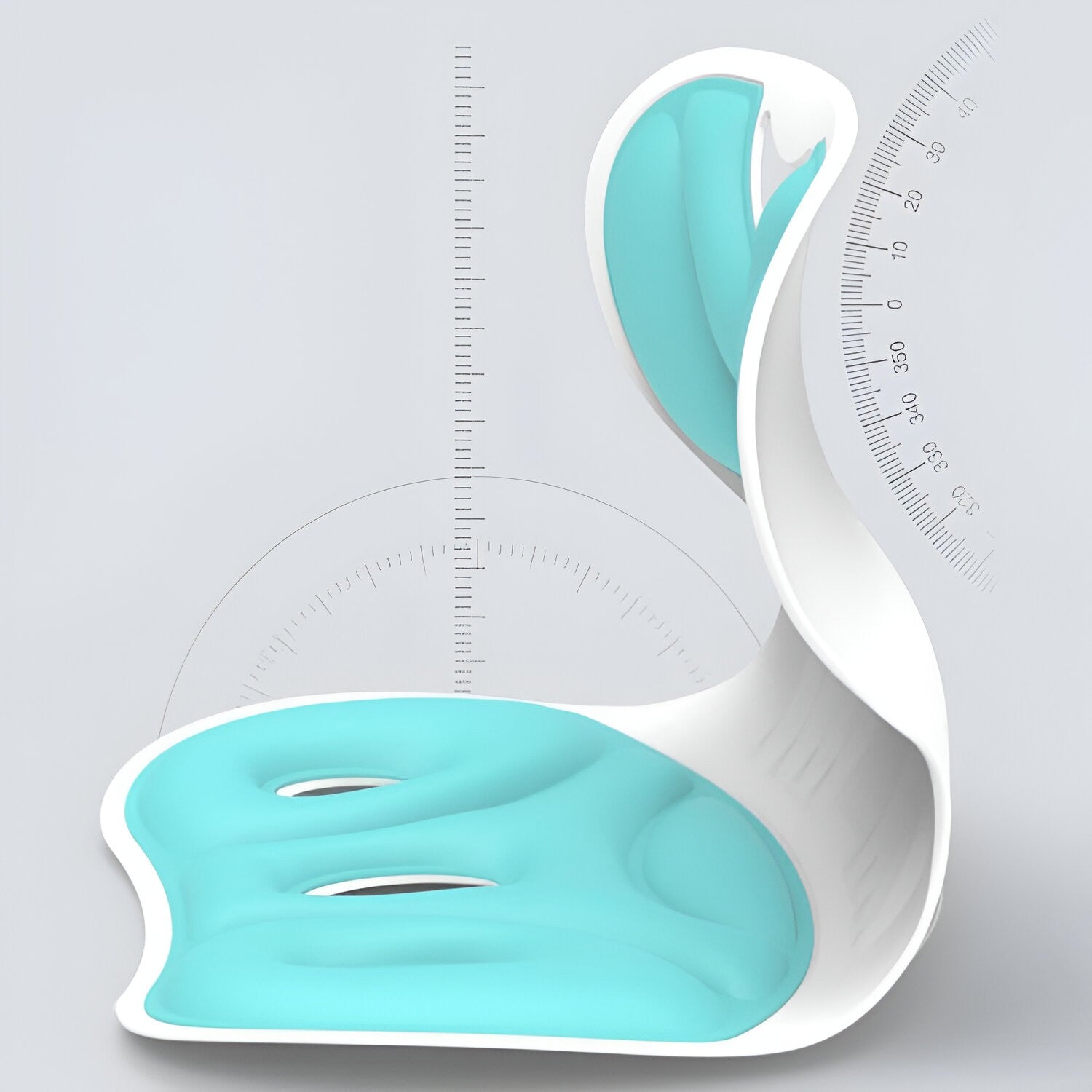 Suport pentru Scaun, Flippy, pentru Corectarea Posturii, Portabil, Ergonomic, Ameliorare Durere, Respirabil, 36x34x33