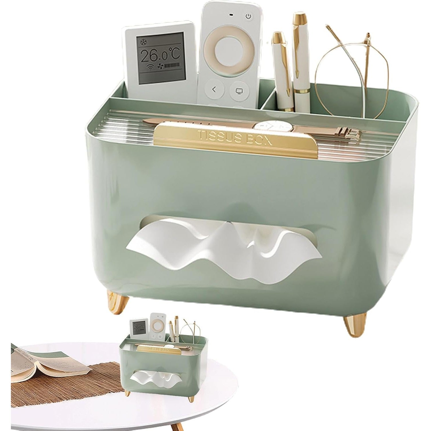 Suport pentru Servetele, Flippy, Cutie Multifunctionala, Design Minimalist, ABS, cu Suport pentru Obiectele Personale,