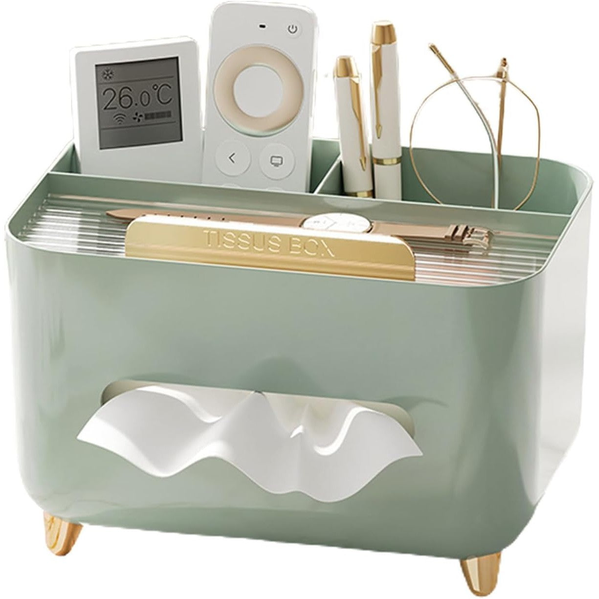 Suport pentru Servetele, Flippy, Cutie Multifunctionala, Design Minimalist, ABS, cu Suport pentru Obiectele Personale,