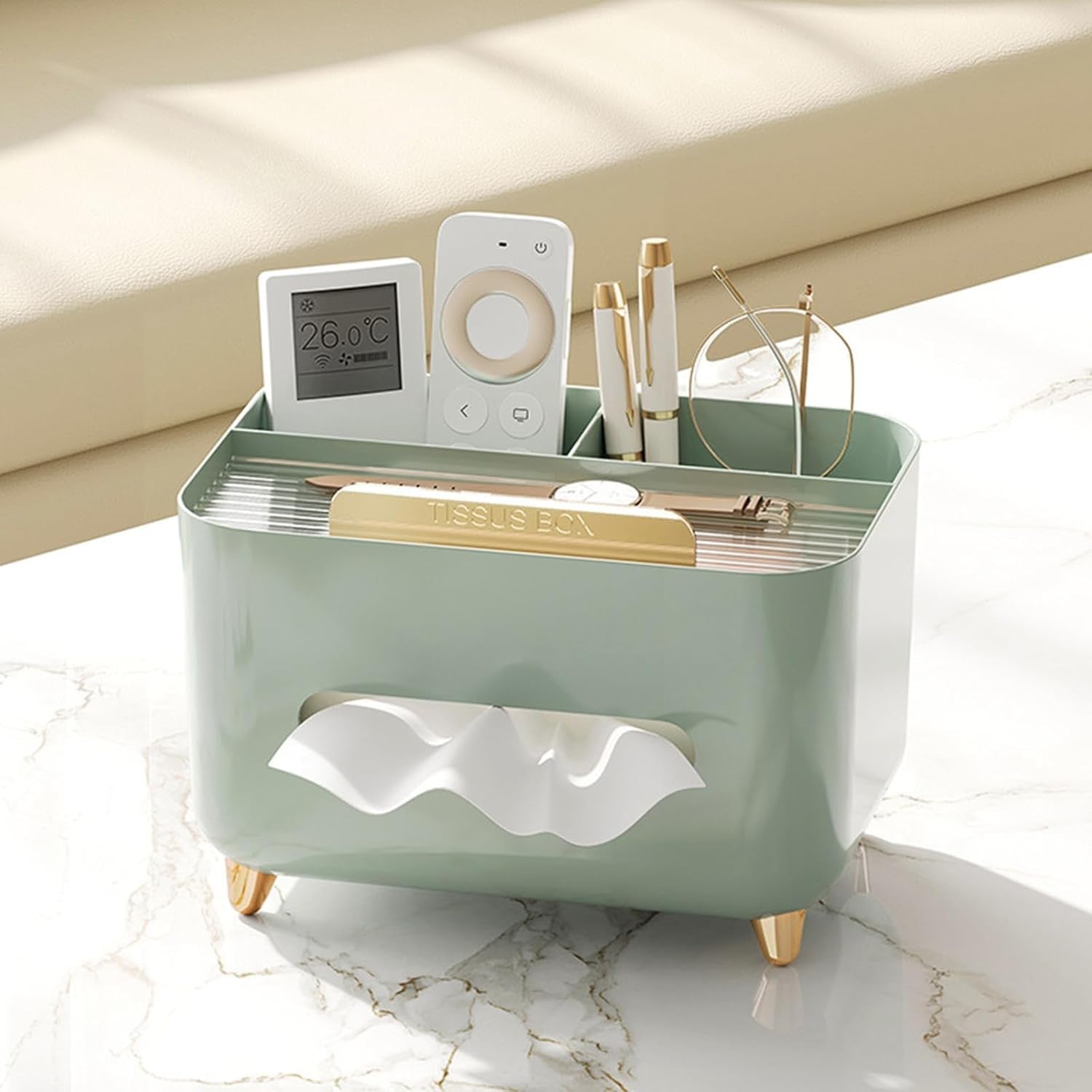 Suport pentru Servetele, Flippy, Cutie Multifunctionala, Design Minimalist, ABS, cu Suport pentru Obiectele Personale,