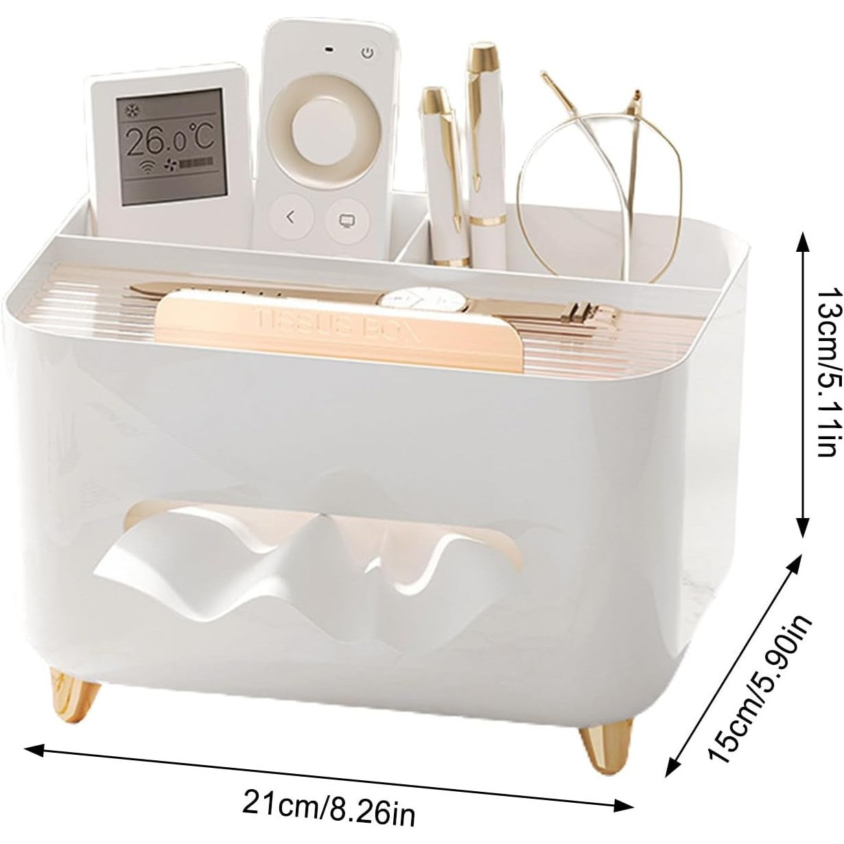 Suport pentru Servetele, Flippy, Cutie Multifunctionala, Design Minimalist, ABS, cu Suport pentru Obiectele Personale,