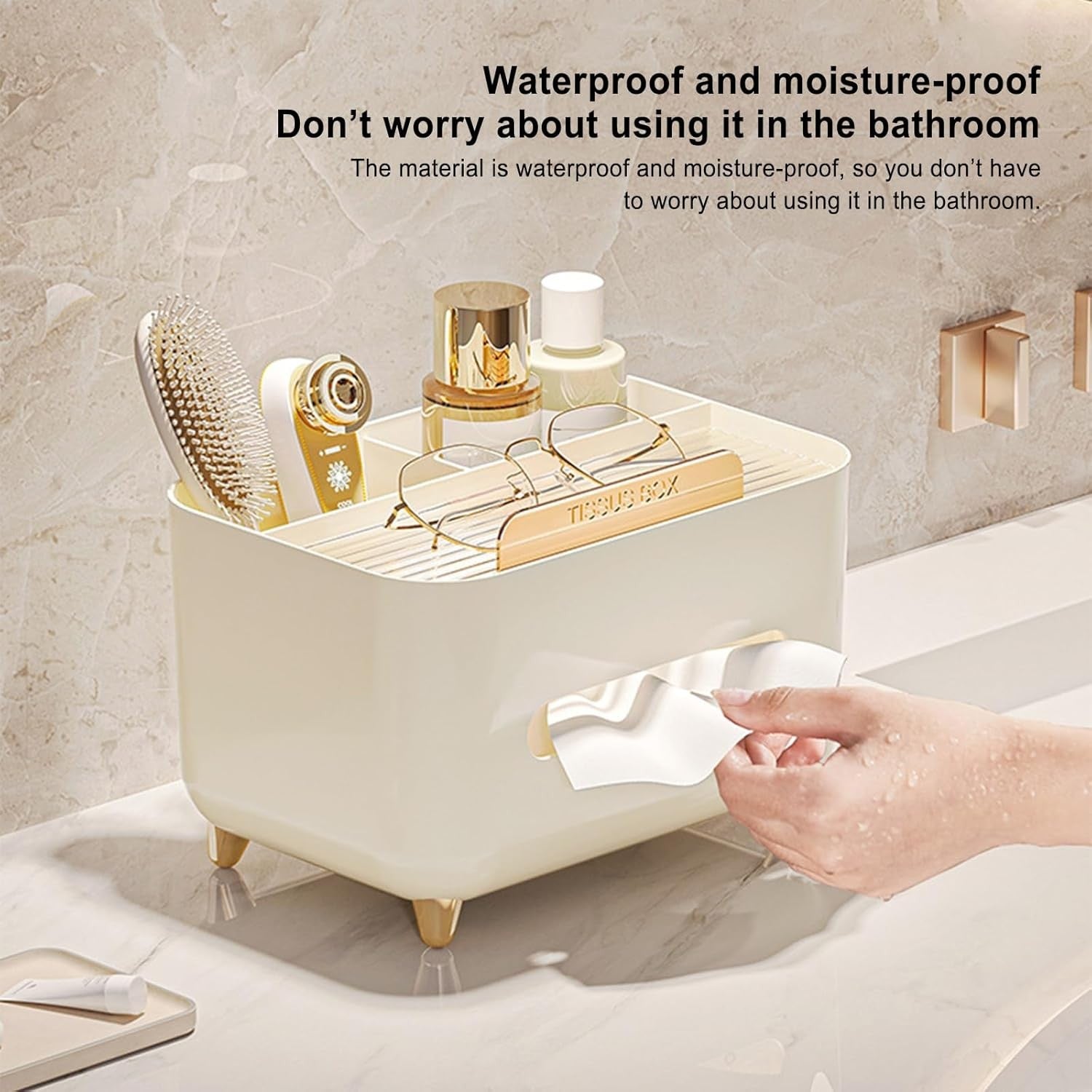 Suport pentru Servetele, Flippy, Cutie Multifunctionala, Design Minimalist, ABS, cu Suport pentru Obiectele Personale,