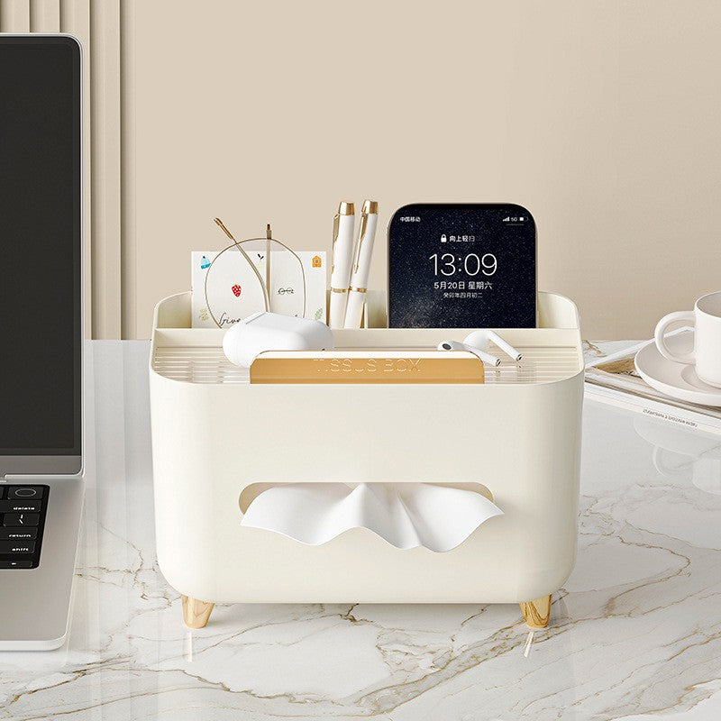 Suport pentru Servetele, Flippy, Cutie Multifunctionala, Design Minimalist, ABS, cu Suport pentru Obiectele Personale,