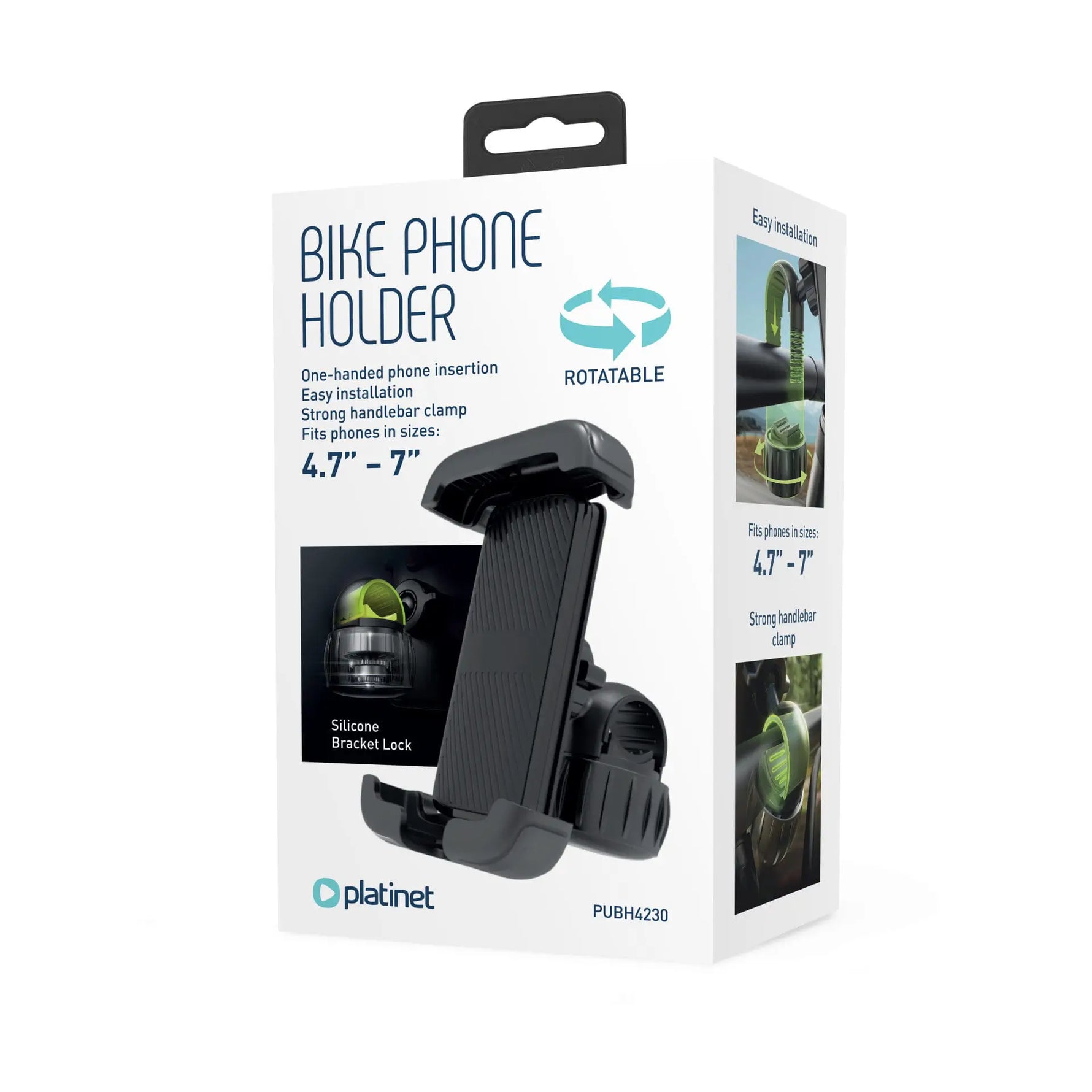 Suport pentru telefon 4.7-7" pe bicicleta HEAVY DUTY PLATINET PUBH4230