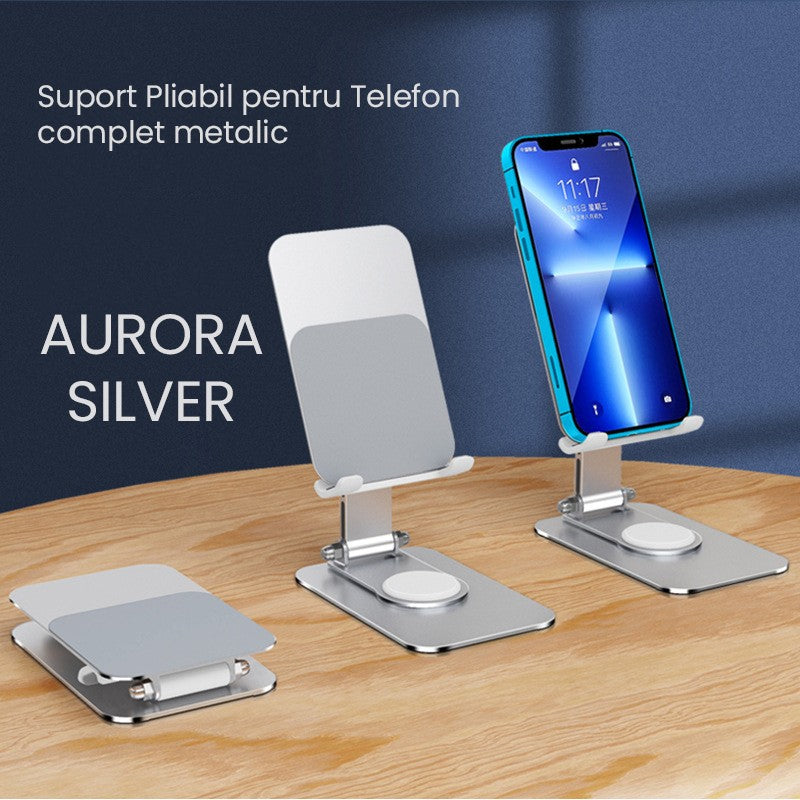 Suport pentru Telefon, Flippy, Suport Pliabil pentru Streaming, din Aliaj de Aluminiu, Compatibil cu Tableta, pentru