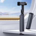 Suport pentru Telefon Mobil, Flippy, Portabil, Pliabil, Telescopic, Rotativ, din Plastic, Negru