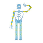 Suport pentru telefon mobil, jucarie de decompresie pentru adulti, tip schelet luminos de Halloween, albastru, lungime