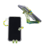 Suport pentru telefon mobil, jucarie de decompresie pentru adulti, tip schelet luminos de Halloween, verde, lungime 17