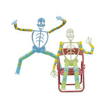 Suport pentru telefon mobil, jucarie de decompresie pentru adulti, tip schelet luminos de Halloween, verde, lungime 17