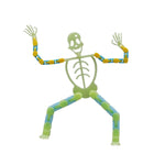 Suport pentru telefon mobil, jucarie de decompresie pentru adulti, tip schelet luminos de Halloween, verde, lungime 17