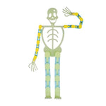Suport pentru telefon mobil, jucarie de decompresie pentru adulti, tip schelet luminos de Halloween, verde, lungime 17
