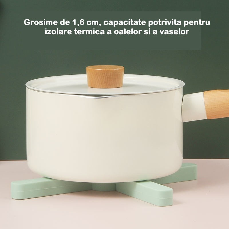 Suport pliabil din silicon pentru vase fierbinti Flippy, portabil, usor de depozitat, rezistent la temperaturi foarte