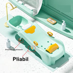 Suport Pliabil pentru Spalat Parul Flippy, Pentru Copii, cu Scurgere, cu Picioare Antialunecare, Material